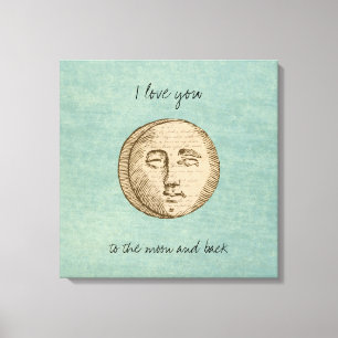 Toile Amour du visage de la lune