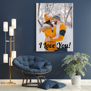Toile Amour Écriture Moderne Couple Photo Élégant