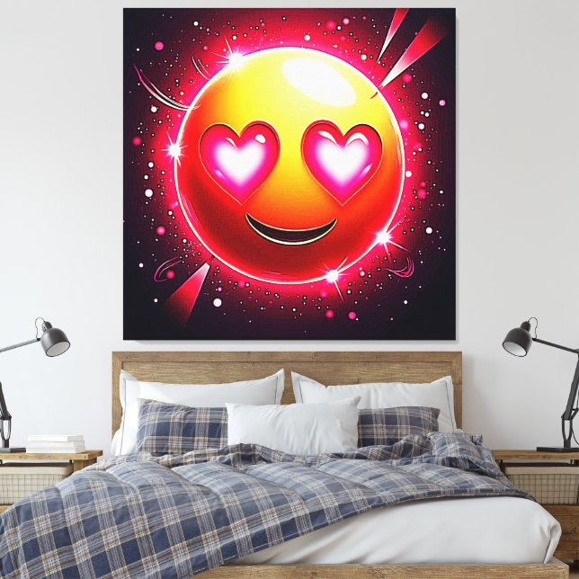 Toile Amour Étincelle Coeurs Emoji (Insitu(Chambre))