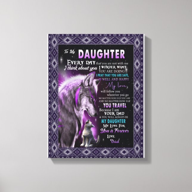 Toile Amour Fille | Lettre À Ma Fille Aimez Pour Vous (Recto)