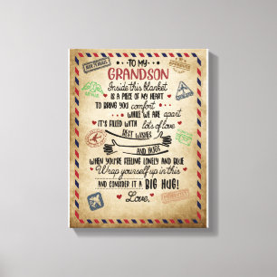 Toile Amour grand-fils  Lettre à mon petit-fils de gran