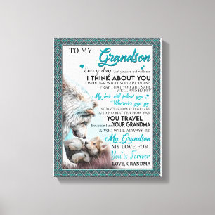 Toile Amour Grandson Lettre à mon petit-fils de grand-