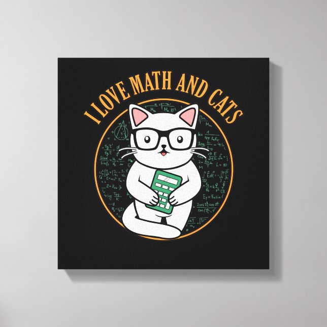 Toile Amour Mathématiques Et Chats Enseignant Mathématiq (Recto)
