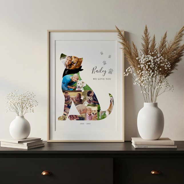 Toile Amour Mémoire Chien Photo Collage Pet Memorial (Loving Memory Dog Photo Collage Pet Memorial Canvas Print)