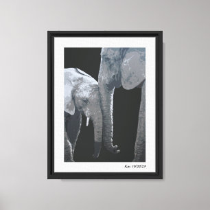 Toile Amour pour toi plus, éléphant Art original