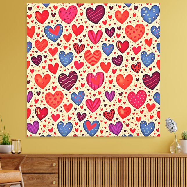 Toile Amour sans couture Coeur Motif Art (Insitu(Salon))