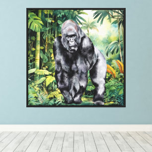 Toile Amoureux de gorilles de la jungle cool