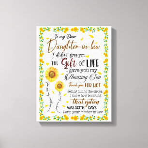 Toile Amoureux de la fille   À ma belle-fille