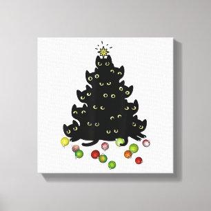 Toile Amoureux de les chats Noël de Noël mignon et drôle