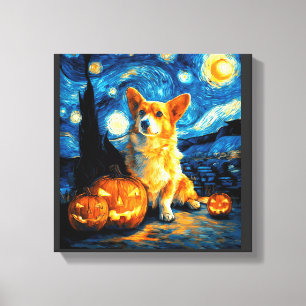 Toile Amoureux des chiens Corgi Peinture de van gogh nui