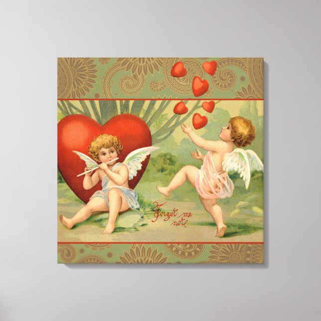 Toile Amours de Cupidons Antiques de la Saint-Valentin (Recto)