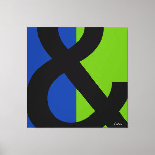 Toile Ampersand sur bleu et vert