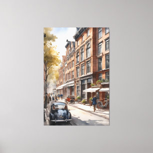 Toile Amsterdam aquarelle