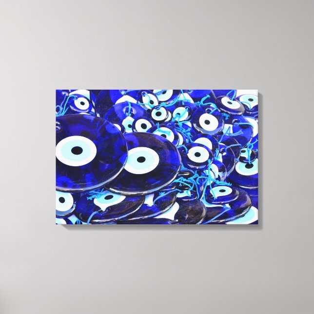 Toile Amulettes d'yeux bleues (Recto)