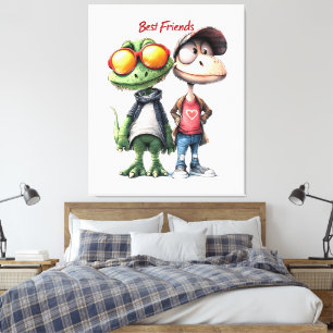 Toile Amusants "Meilleurs Amis" Wall Art