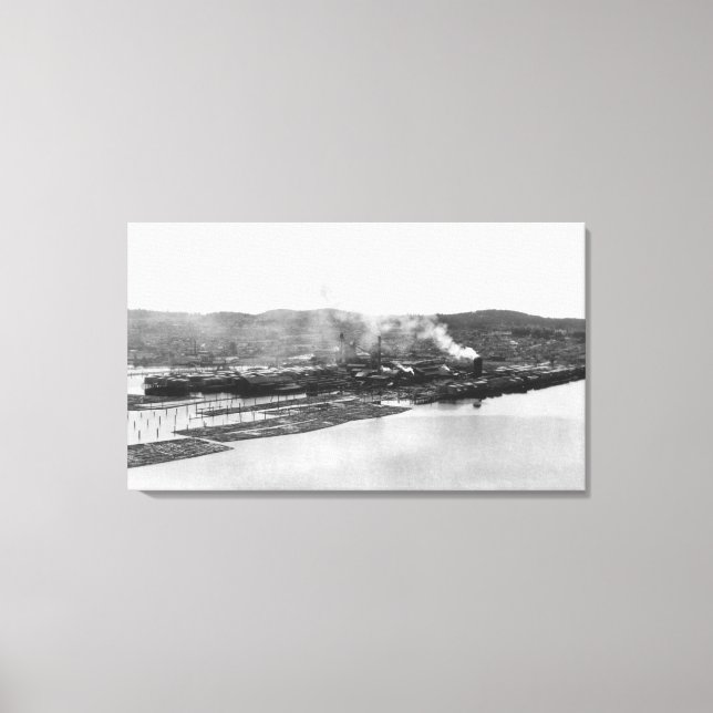 Toile Anacortes, WA Vue de Morrison Mill Photo (Recto)