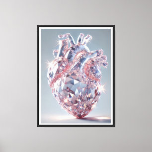 Toile Anatomie du coeur cristal - Art du coeur humain ré