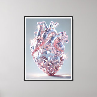 Toile Anatomie du coeur cristal - Art du coeur humain ré