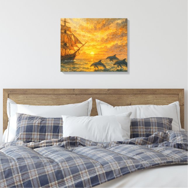 Toile Ancien Sunset de navire (Insitu(Chambre))
