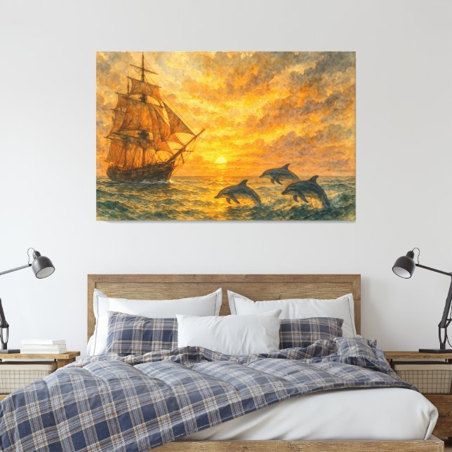 Toile Ancien Sunset de navire (Insitu(Chambre))