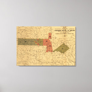 Toile Anciennes limites de la "nation des" Indiens chero