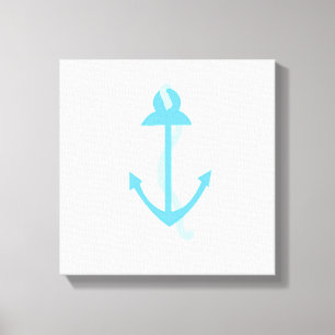 Toile Ancre bleue avec corde