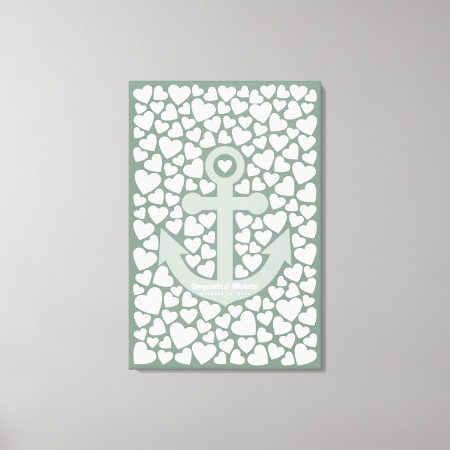 Toile Ancre Canvas du livre d'hôtes - 150 signatures (Recto)