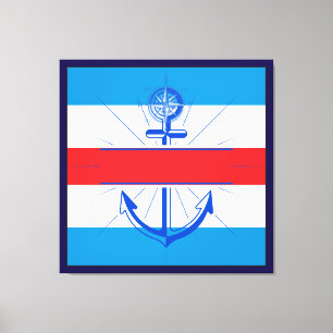 Toile Ancre colorée avec bouton personnaliser Canvas Pri