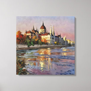 Toile Anders Artistry"Coucher de soleil sur Budapest"