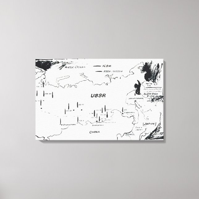 Toile Andy Warhol - Carte de la base de missiles de l'Es (Recto)