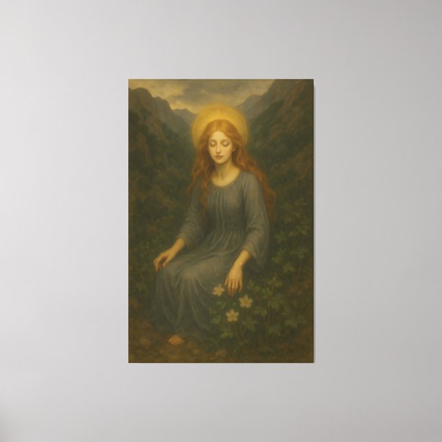 Toile Ange de la Forêt – Portrait de Lumière Divine (Recto)