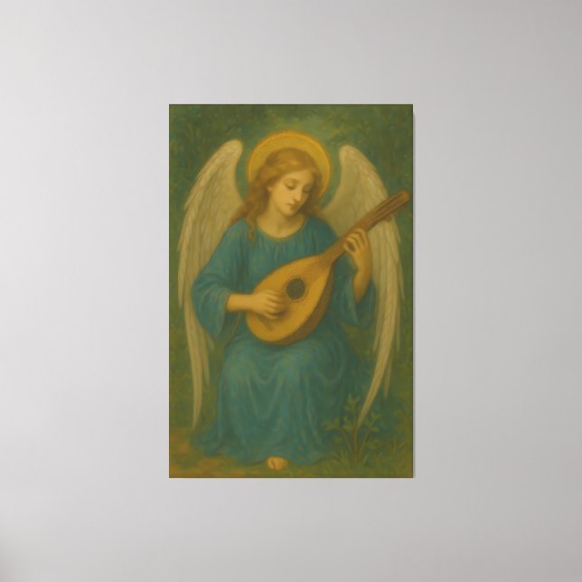 Toile Ange de musique céleste – Garde de la Harpe-Luth à (Recto)