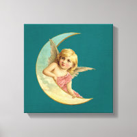 Angel dans une image vintage lune croissant