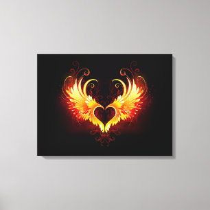 Toile Angel Fire Heart with Wings
