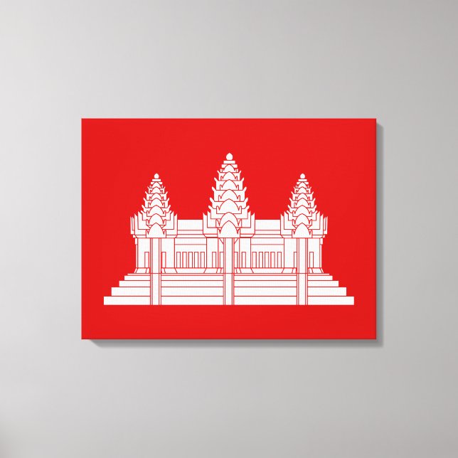 Toile Angkor Wat Cambodgien / Drapeau Khmer (Recto)