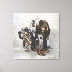 Toile Anglais Setter, chasse à la bécasse