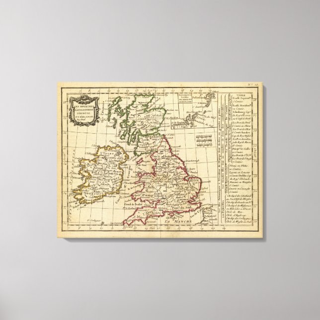 Toile Angleterre, Ecosse, Irlande (Recto)