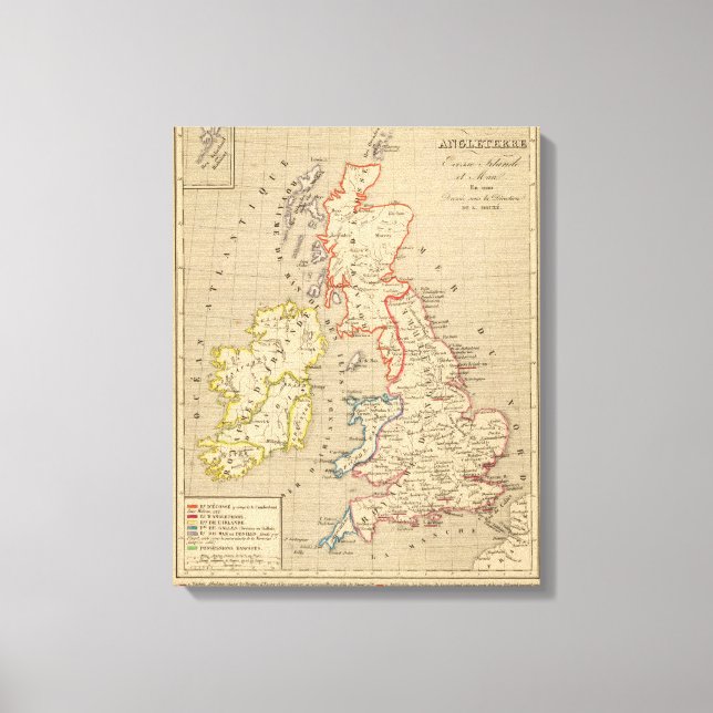 Toile Angleterre, Ecosse, Irlande et Man en 1100 (Recto)