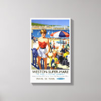 Angleterre Weston Super Mare Poster Vintage voyage