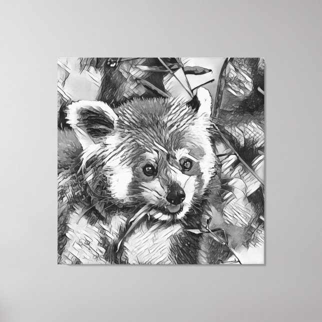 Toile AnimalArtBW_RedPanda_003 (Recto)