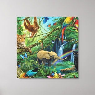 Toile Animals living together throw pillow