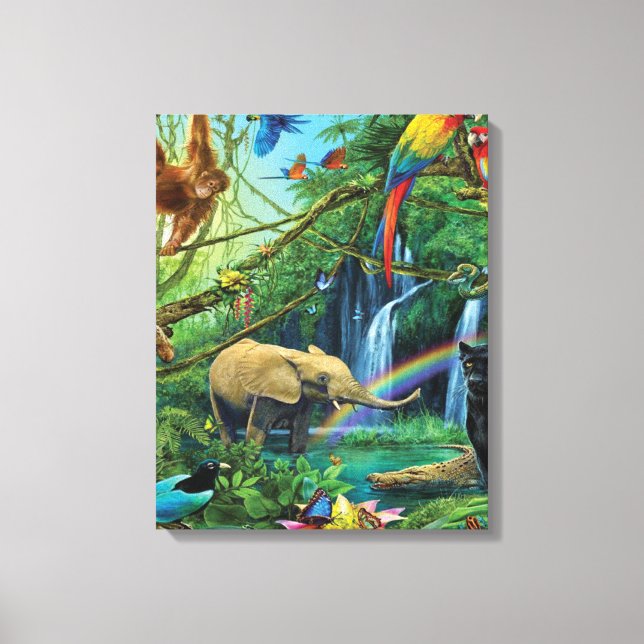 Toile Animals living together throw pillow (Recto)