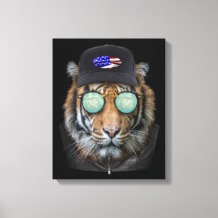 Toile Animaux amusants habillés de tigre du Bengale