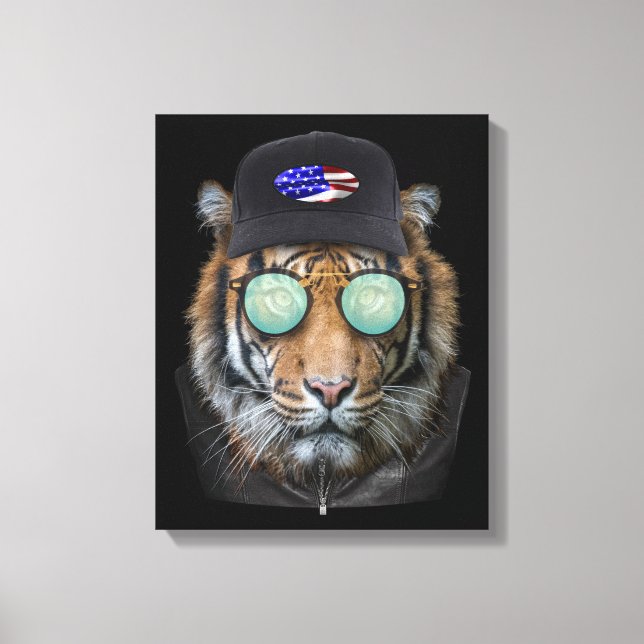 Toile Animaux amusants habillés de tigre du Bengale (Recto)