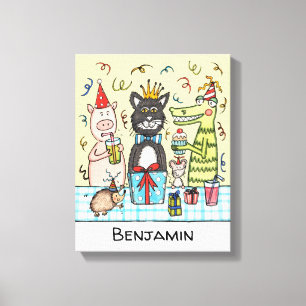 Toile Animaux de la fête de l'enfant personnalisés Image