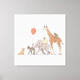 Toile Animaux fête crèche mignonne art chien d'anniversa