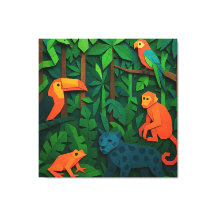 Animaux pliés de la forêt – Faune tropicale de la