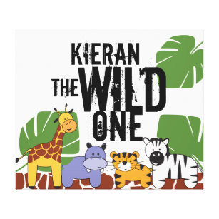Toile Animaux Safari personnalisés Wild One Nursery
