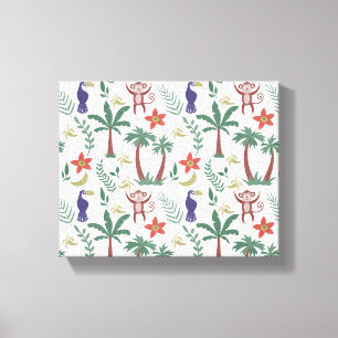 Toile Animaux tropicaux sans soudure motif macaw et sing