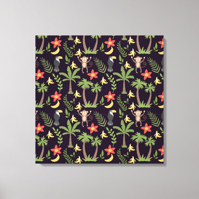 Toile Animaux tropicaux singes motifs sans soudure & mac (Recto)